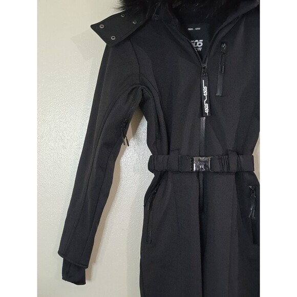 ASOS 4505 Ski & Snow Black Ski Suit Water Repellant Skinny Leg Belted Size 4 - Picture 4 of 16